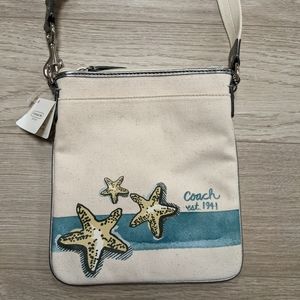 Coach beach crossbody canvas bag, new with tags